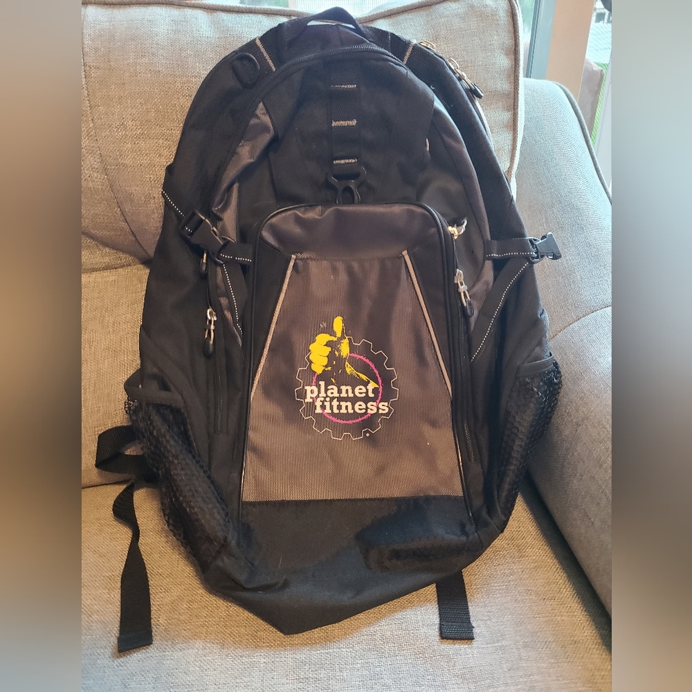 Black Backpack with Durable Fabric and Padded Straps